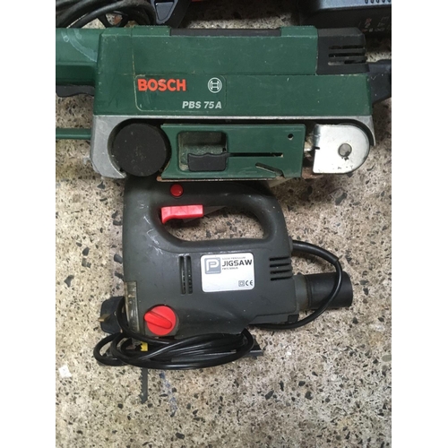 24 - A PROFORMANCE JIG SAW & A BLACK & DECKER CORDLESS CHAIN SAW, NO CHARGER & A HOT AIR SCRAPER & BOSCH ... 