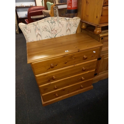 382 - PINE CHEST OF 4 DRAWERS