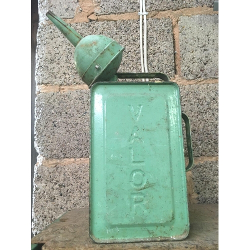 4 - VALOR GREEN METAL PARAFFIN CAN WITH SPOUT