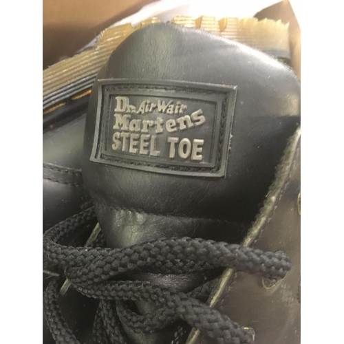 9 - PAIR OF DOCTOR MARTENS, SIZE 8 BLACK BOOTS