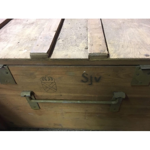 166 - NORWEGIAN ARMY WOODEN CHEST