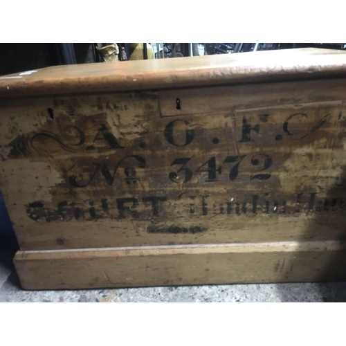 167 - WOODEN TOOL CHEST OR BLANKET BOX