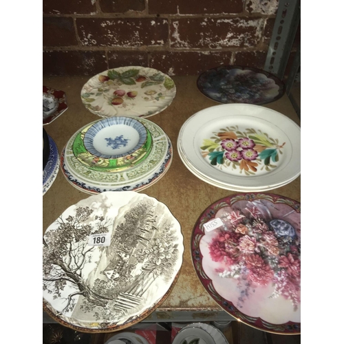 180 - SHELF OF MISC ODD CHINA PLATES