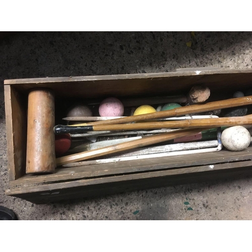 191 - VINTAGE CROQUET SET IN ORIGINAL BOX