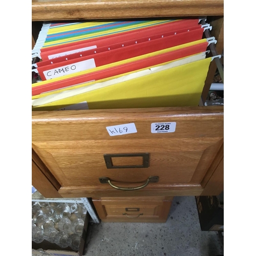 228 - 4 DRAWER WOODEN FILING CABINET