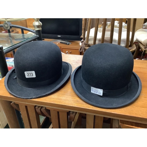 273 - 2 BOWLER HATS, ONE MADE BY FALCON, ONE LONDON