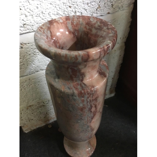 384 - HEAVY PINK MARBLE VASE