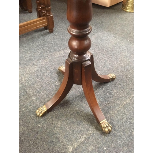 401 - REPRODUCTION MAHOGANY SUTHERLAND STYLE TABLE WITH PEDESTAL LEGS