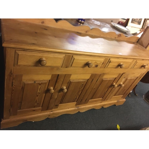 403 - MODERN STRIPPED PINE SIDEBOARD / KITCHEN CUPBOARD, 5ft 9'' WDE