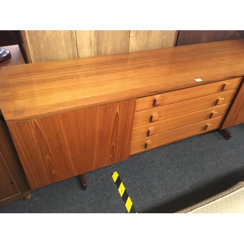 406 - MID CENTURY TEAK SIDEBOARD BY VANSON IN EXCELLENT CONDITION, 6ft WIDE APPROX