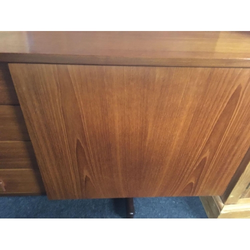 406 - MID CENTURY TEAK SIDEBOARD BY VANSON IN EXCELLENT CONDITION, 6ft WIDE APPROX