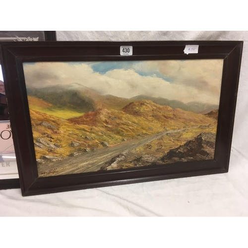 430 - WORTHINGTON BEST BITTER ADVERTISING MIRROR & OIL PAINTING OF A MOORLAND SCENE SIGNED M.R. GALLAGHER