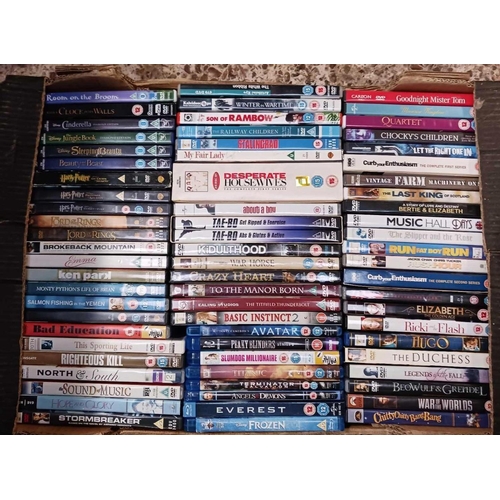 122 - 2 CRATES OF DVD'S & BLU RAYS INCL; BOXED SETS & TV SERIES