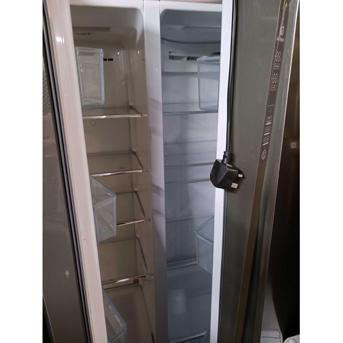 235 - HAIER STAINLESS STEEL AMERICAN STYLE FRIDGE FREEZER