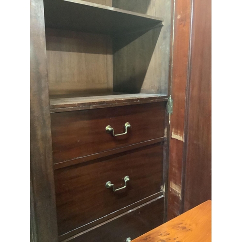 250 - LARGE VICTORIAN MAHOGANY FITTED DOUBLE WARDROBE, 4ft 6'' WIDE