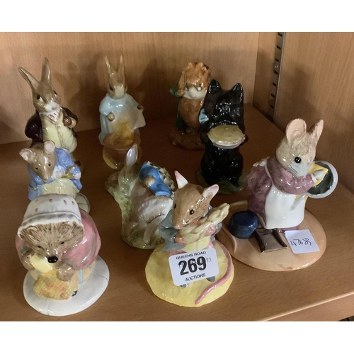 269 - COLLECTION OF 9 BESWICK BEATRIX POTTER FIGURINES