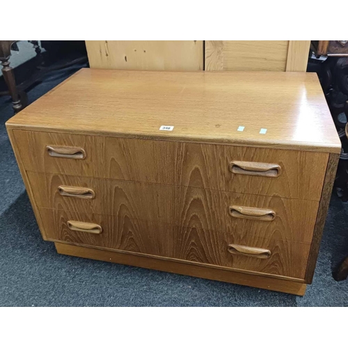 348 - TEAK G-PLAN CHEST OF 3 DRAWERS, 32'' WIDE