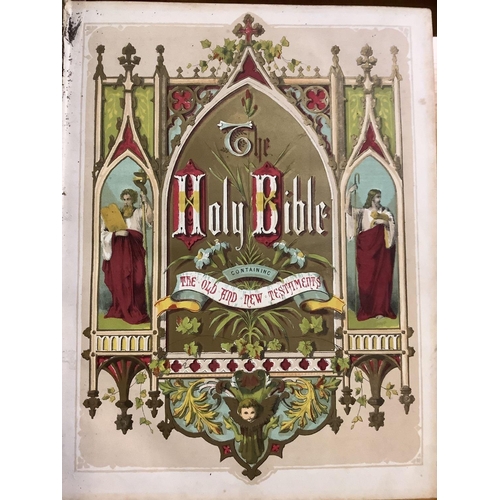 370 - LARGE LEATHER BOUND COPY OF THE HOLY BIBLE BY THE REV. JOHN BROWN, 19TH CENTURY