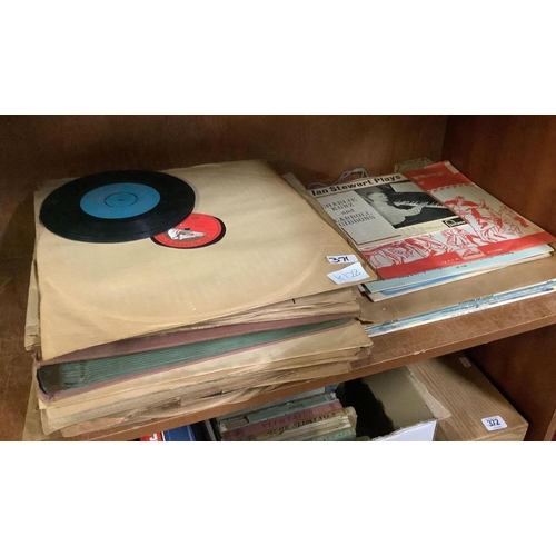 371 - 1960'S TELLUX PORTABLE RECORD PLAYER & APPROX 50 LP'S, 12'' & 10''