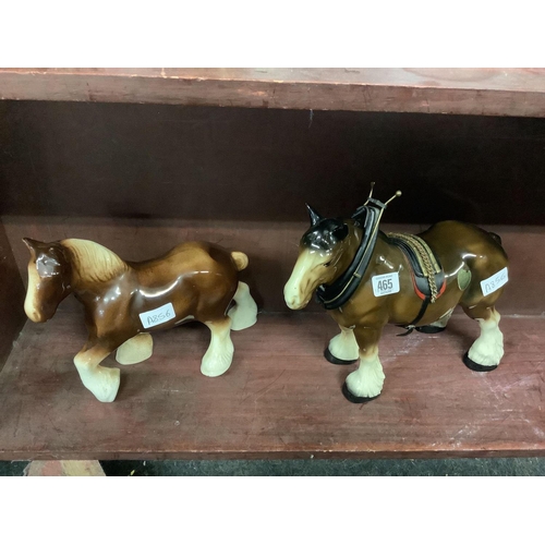 465 - LARGE MELBA WARE SHIRE HORSE & 1 OTHER