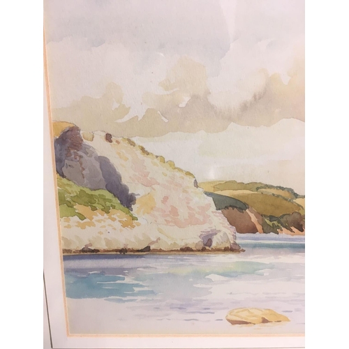 503 - F. CADELL 1925. A VIEW ''LOOKING TOWARDS TEIGNMOUTH FROM WATCOMBE''. WATERCOLOUR. DETAILS TO REVERSE... 