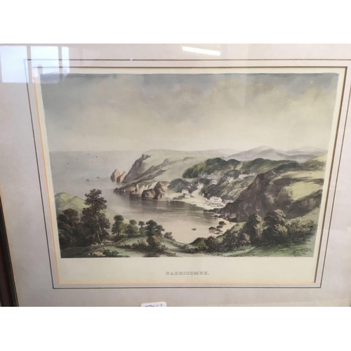 576 - PAIR OF COLOURED LITHOGRAPHS OF VIEWS OF TORQUAY AND BABBACOMBE, 15'' X 18''