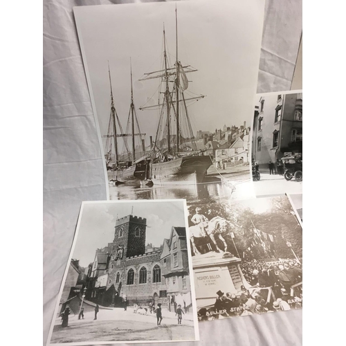 579 - A COLLECTION OF TEN SEPIA AND BLACK AND WHITE PHOTOS OF CENTRAL EXETER IN AROUND 1900. INCLUDING STR... 