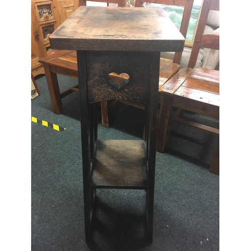 590 - OAK ARTS & CRAFTS 2 TIER PLANT STAND