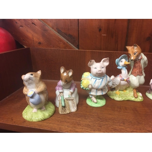 593 - 9 VARIOUS BESWICK BEATRIX POTTER FIGURINES