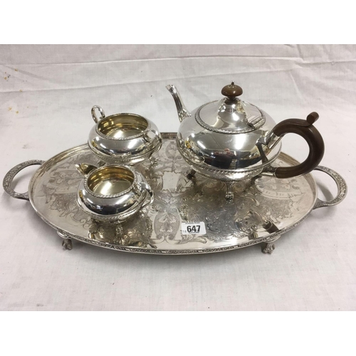 647 - TEA SET ON TRAY