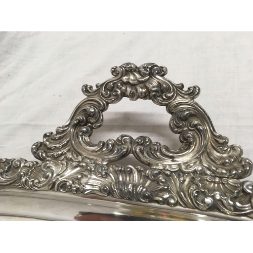 657 - LARGE TRAY, OLD SHEFFIELD PLATE