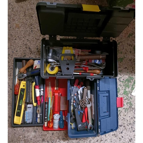 66 - 2 PLASTIC TOOL BOXES WITH CONTENTS