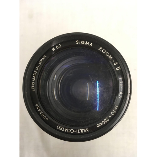 840 - SIGMA ZOOM LENSE 70 TO 250 MM