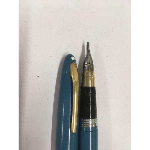 847 - SHEAFFER PEN (GOLD NIB & FINIAL'S) & WATERMAN 14ct NIB