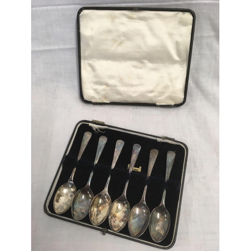 859 - CASE SET OF 6 PLATED COFFEE SPOONS