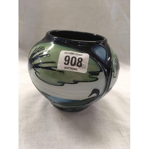 908 - SQUAT MOORCROFT VASE