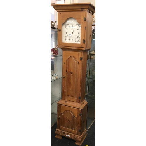 920 - MODERN PINE LONG CASED CLOCK