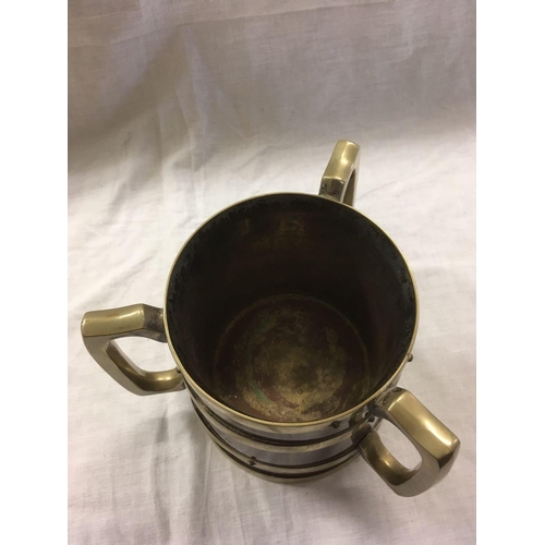 935 - OAK & PLATE 3 HANDLED CUP