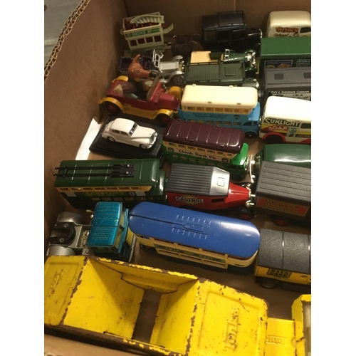 950 - CARTON OF MISC DINKY, CORGI & OTHER TOYS