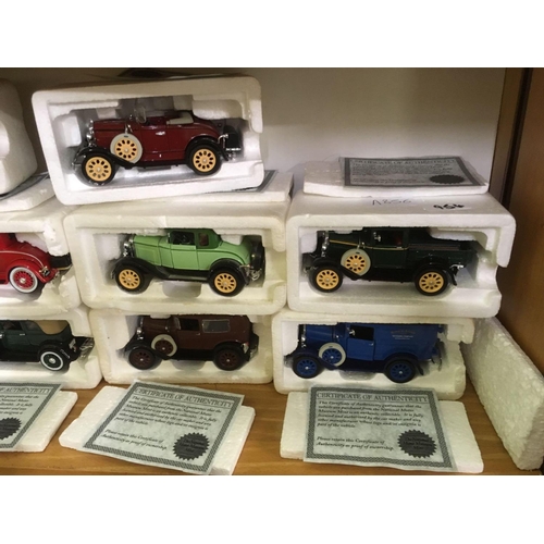 954 - 2 SHELVES OF MODEL TOYS FROM THE NATIONAL MOTOR MUSEUM WITH CERTIFICATES