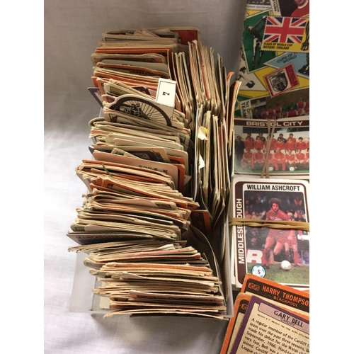 957 - 2 SMALL CARTONS OF MISC FOOTBALL CARDS