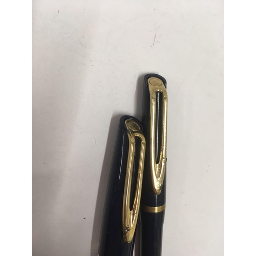 847 - SHEAFFER PEN (GOLD NIB & FINIAL'S) & WATERMAN 14ct NIB