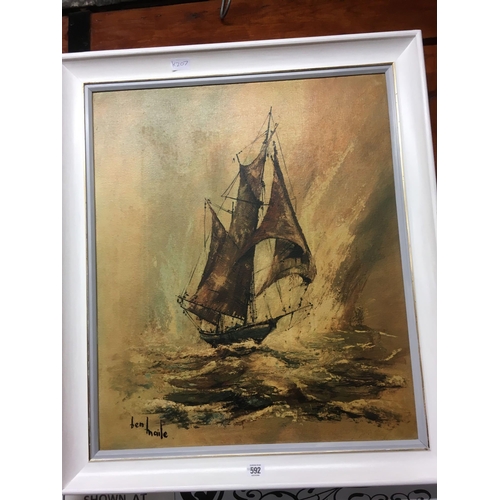 592 - FRAMED PICTURE OF SAILING BOAT