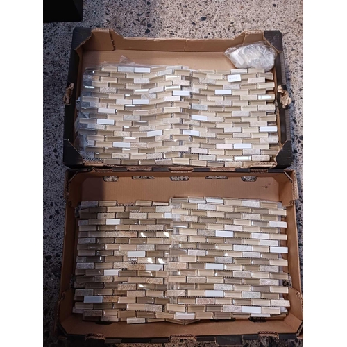 112 - 2 BOXES OF DECORATIVE BATHROOM MOSAIC TILES