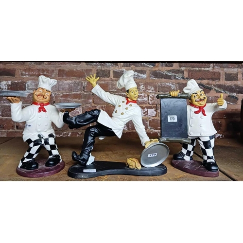 170 - 3 NOVELTY RESIN CHEF FIGURES