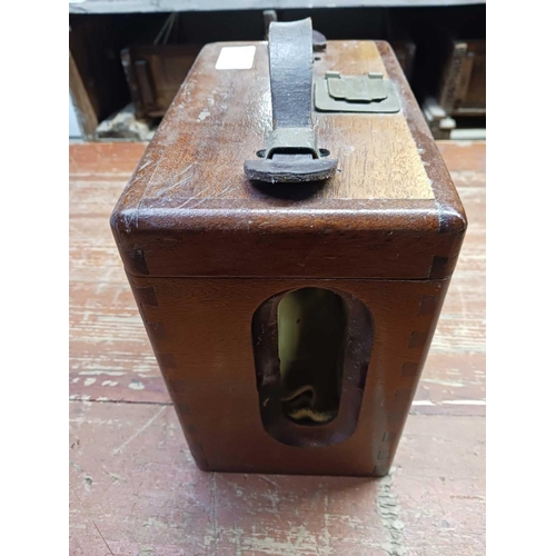 18 - VINTAGE WOOD CASED PIGEON RACE CLOCK, NOT KNOWN IF WORKING