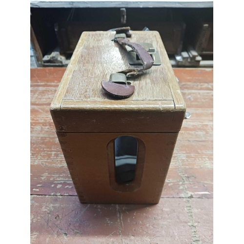 19 - VINTAGE WOOD CASED PIGEON RACE CLOCK, NOT KNOWN IF WORKING