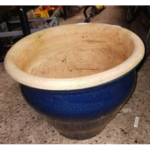 197 - LARGE BLUE STONE GLAZED POT