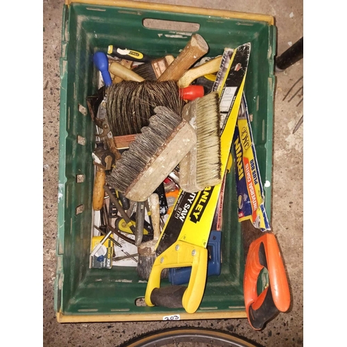 203 - 2 CRATES OF MISC HAND TOOLS