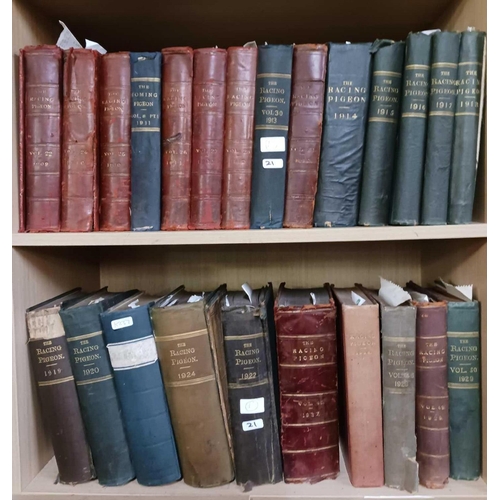 21 - 100 BOUND VOLUMES OF THE RACING PIGEON FROM 1896 - 1983